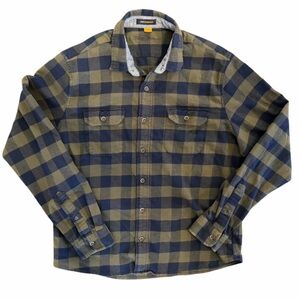 Tailor Vintage Luxe Performance Button Down Flannel Shirt Men’s Large Navy/Olive